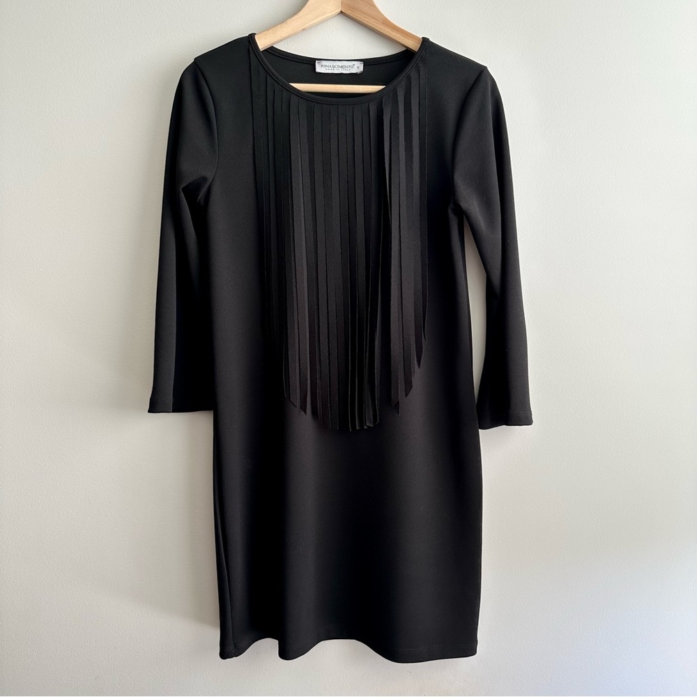 Rinascimento | Black Fringe Shift Dress